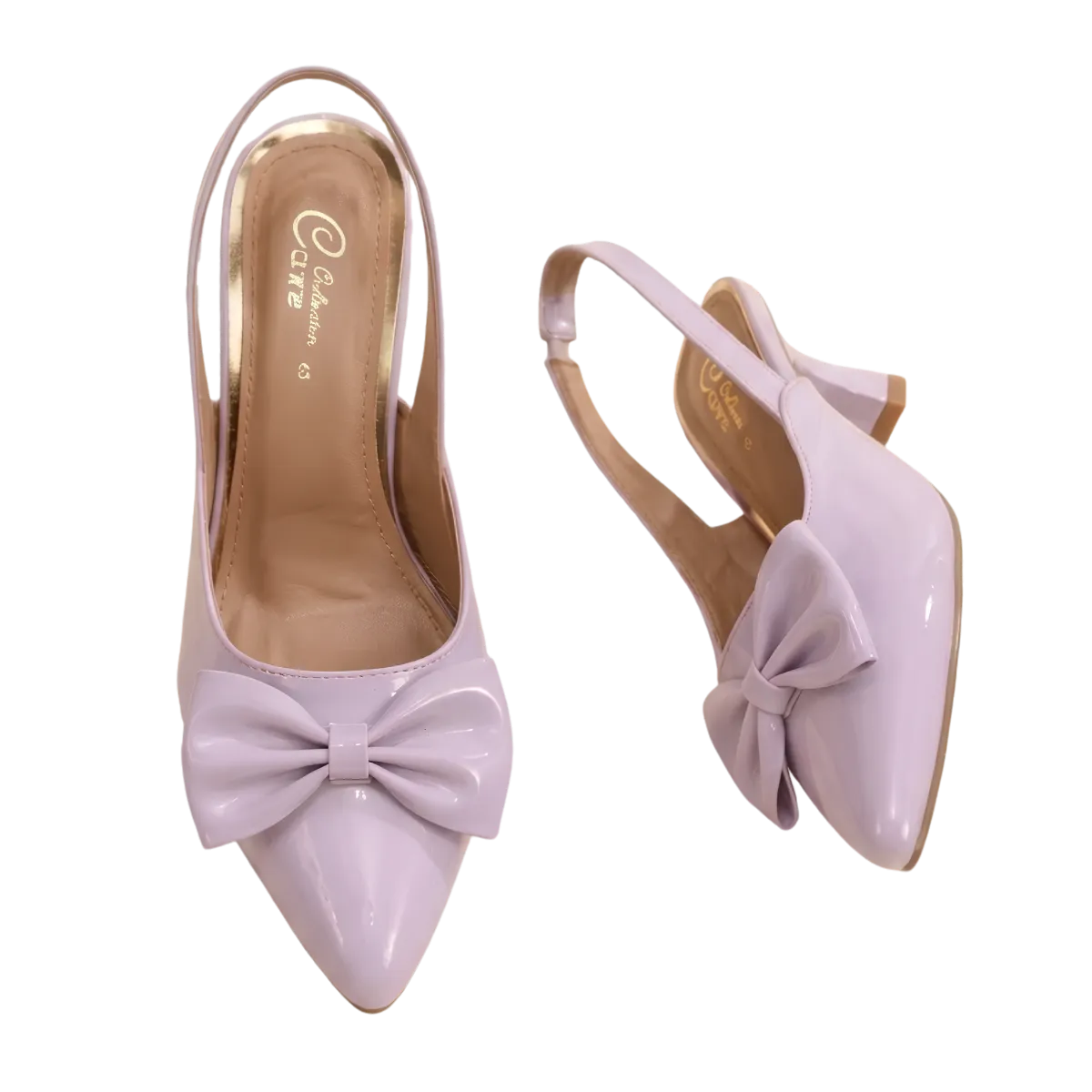 Women Pointed Toe Slingback Bow Heels