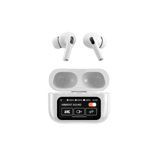 White New A9 Pro  Airpods Anc/enc Zhongkelqnxun Noise Reduction Touch Control Bluetooth 5.4 Wireless Earbuds