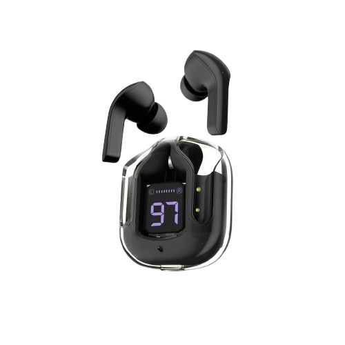 AIR 31 TWS ORIGINAL WITH BIG PACKING TRANSPARENT EARBUDS BLUETOOTH 5.3V Black
