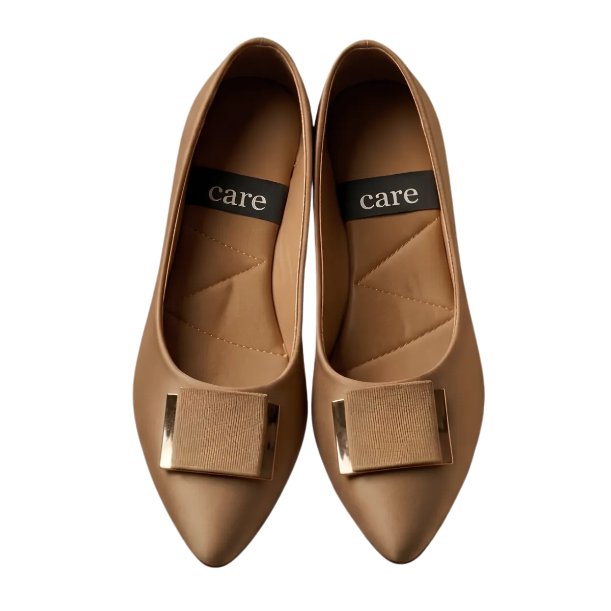 Women's Pointed Toe Ballet Flats with Metal Buckle