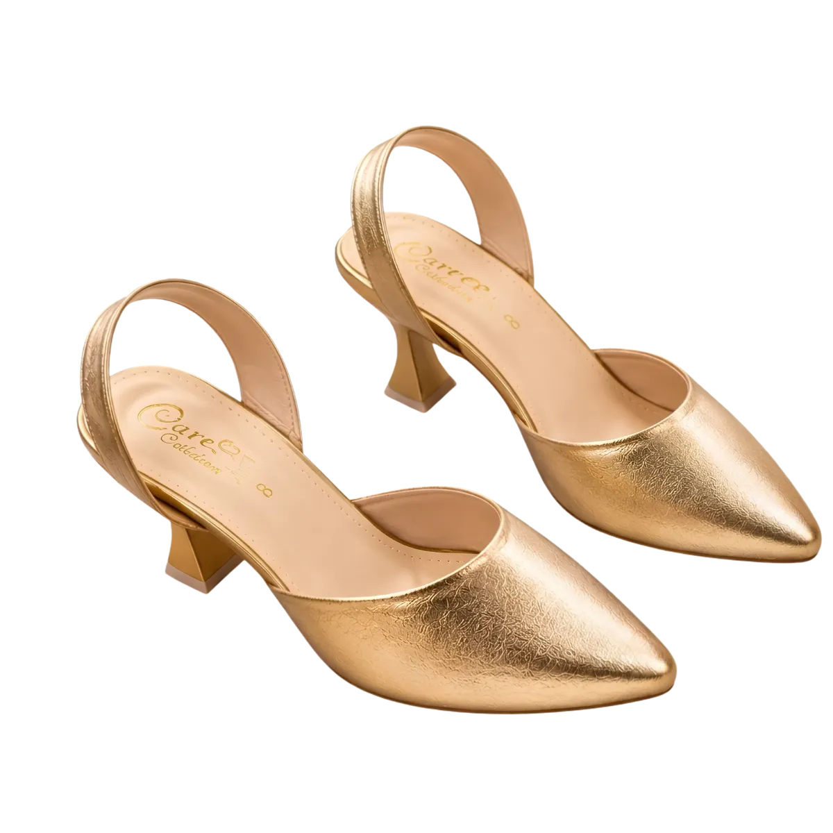 Women Pointed Toe Slingback Sculpted Heel Pumps