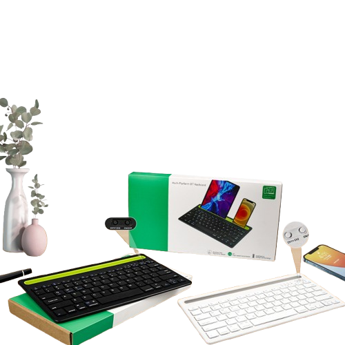 Wireless Bluetooth Keyboard With Phone/tablet Holder Slot