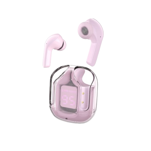 AIR 31 TWS ORIGINAL WITH BIG PACKING TRANSPARENT EARBUDS BLUETOOTH 5.3V Pink